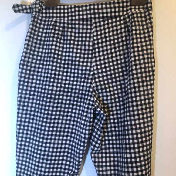 Asos Seersucker Gingham Blue White Checks Lightweight Cropped Size 6EUC - Picture 12 of 13